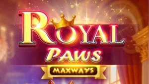 Tampilan antarmuka seluler Royal Paws Maxways dengan tema kerajaan kucing